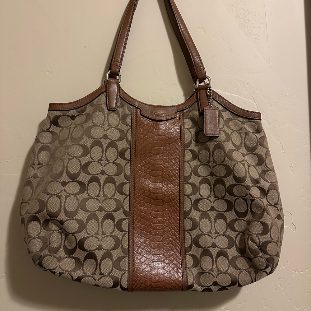 Coach Brown Signature Tote Bag